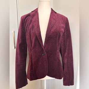 Olsen Europe Velvet Maroon Women's Blazer